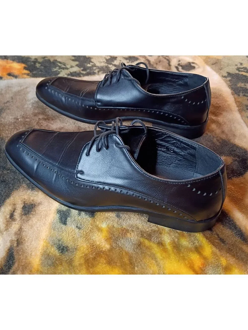 Marco Vitale Collezione Black Leather Dress Shoes Size 12